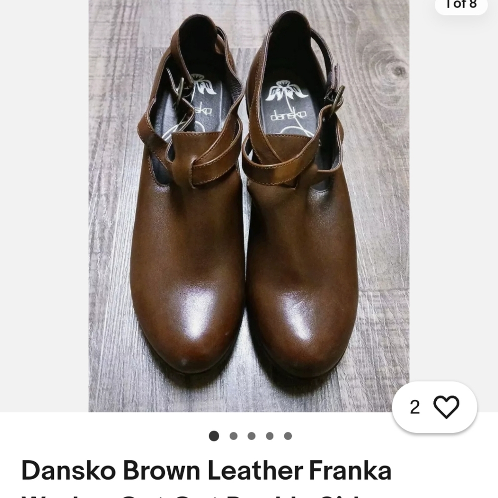 Dansko Franka brown leather wedges, sz. 38 (7.5 or 8).